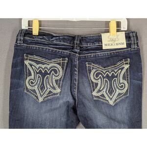 MEK Denim Embroidered Jeans Women 30x34 Tirana Slim Boot Dark Wash Western